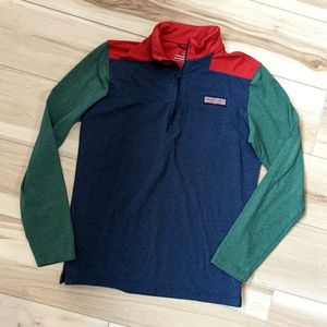Vineyard Vines Edgartown Shep Blue Green Red Colorblock Pullover